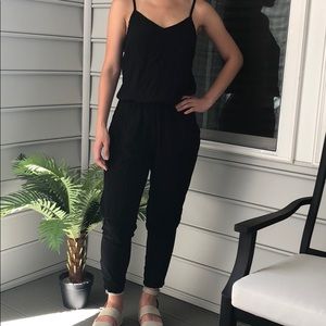 black jumpsuit with pockets